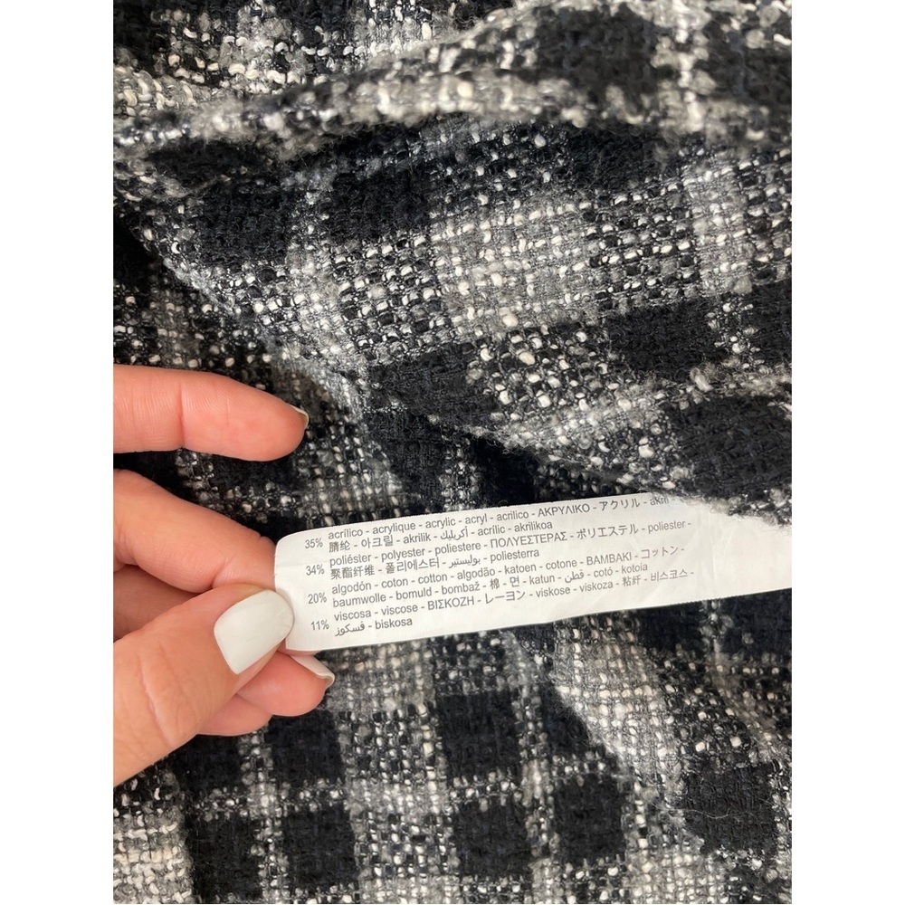 Zara Monochrome Checkered Utility Jacket Size M - Picture 6 of 6
